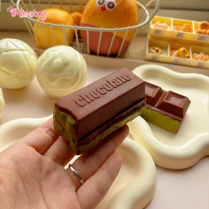 Mini Matcha Chocolate Bar Slow-Rising Squishy