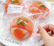 Premium Daifuku Dessert Series Silicone Squishy – Molten Persimmon Mochi