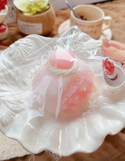 Premium Daifuku Dessert Series Silicone Squishy – Peach Jam Mochi