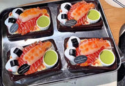 Premium Dessert & Sushi Series Silicone Squishy – Salmon & Sweet Shrimp Sushi Platter
