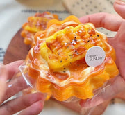 Premium Tart Series Silicone Squishy – Grilled Corn Cheese Tart